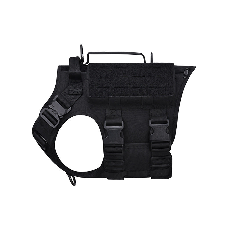 Tactical Dog Training Vest — Waterproof Nylon Combat Harness, Brown & Black, Sizes M–XL