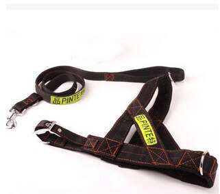 Reflective Chest Harness & Leash Set — Nylon, Black or Green, Sizes M/L/XL