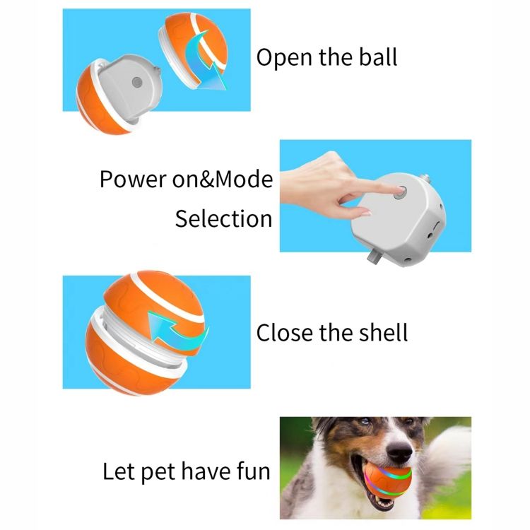 Electric Smart Pet Toy Ball — Auto & Remote Control, IP54 Waterproof, 4hr Battery