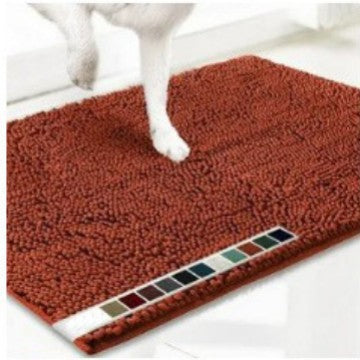 Chenille Plush Anti-Slip Pet Mat — Machine Washable, 8 Sizes, 19 Colors