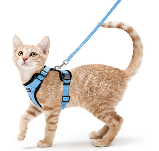 Adjustable Reflective Pet Vest Harness & Leash — Anti-Escape, Breathable, Sizes XS–M, 7 Colors