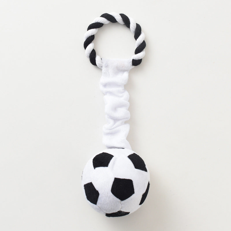 Soft Cloth Squeaky Molar Ball Dog Toy — Football, Basketball or Tennis, 31cm
