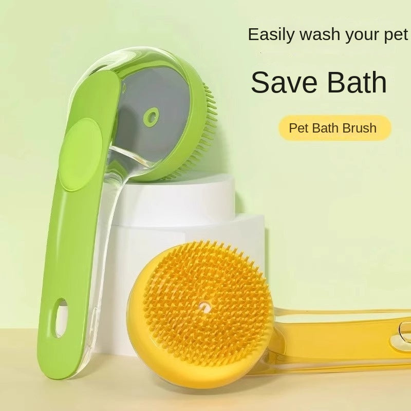 Silicone Pet Bath Brush — Massage & Shampoo Shower Tool for Dogs & Cats, 3 Colors