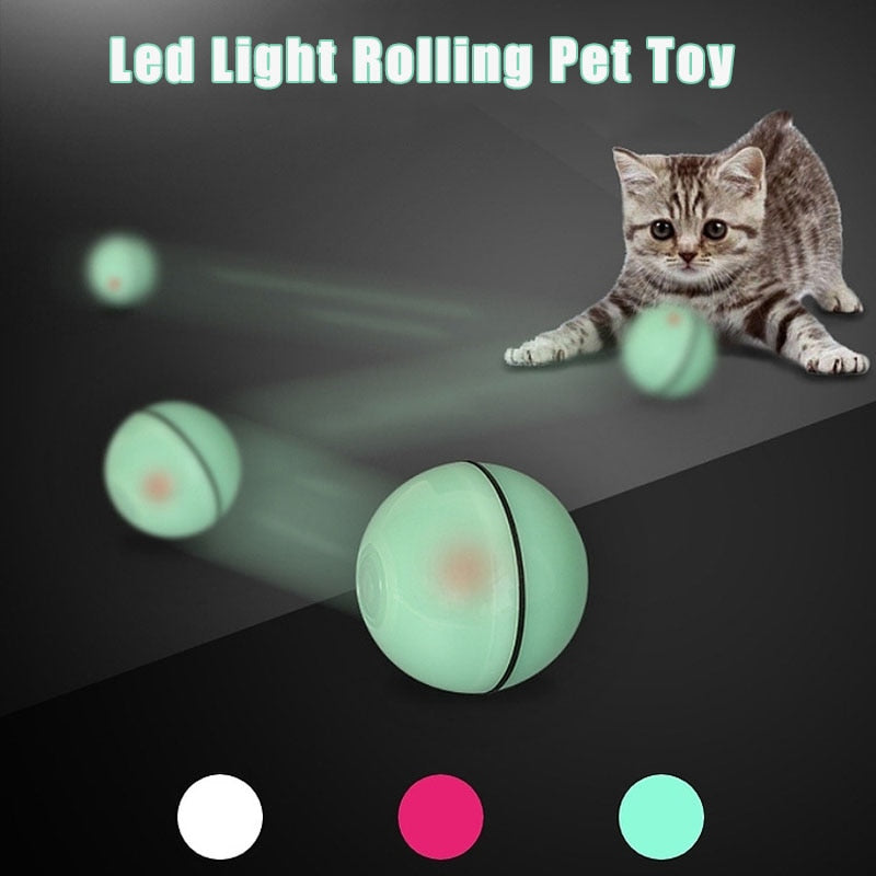 Smart Auto-Rolling LED Ball for Cats & Dogs — USB Rechargeable, 6.5cm, 3 Colors
