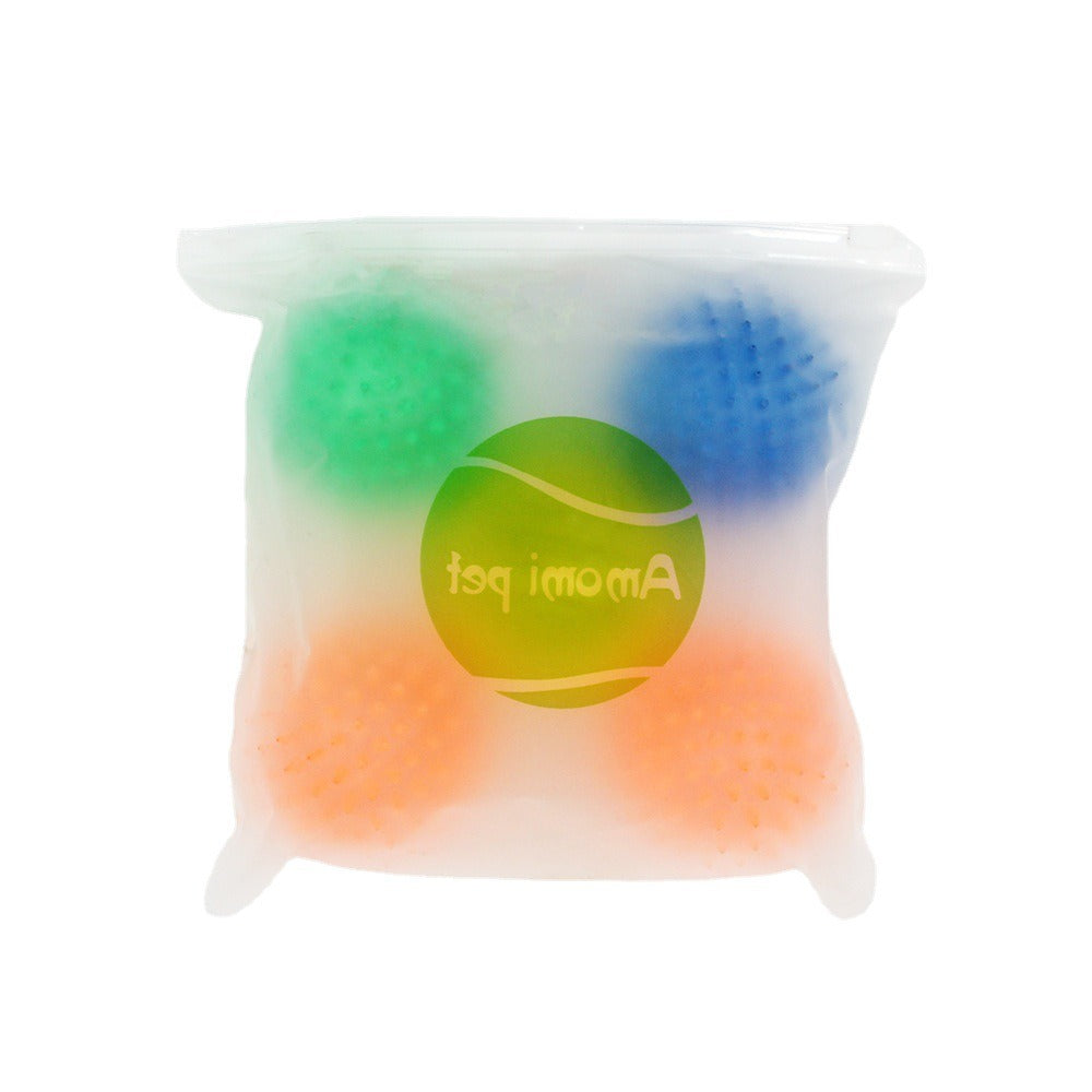 Squeaky Spike Ball Dog Toy — TPR Chew & Teeth Grinding Toy, 3.5 in, 3 Colors