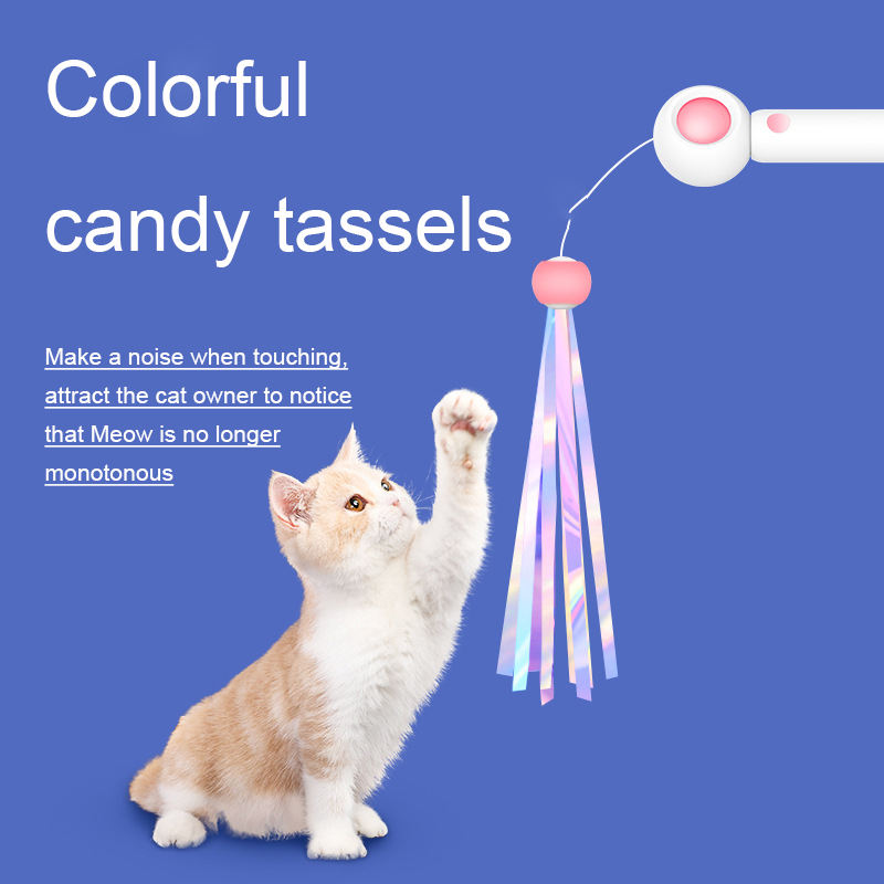 Interactive Cat Wand Toy — Feather & Catnip Teaser with Optional Laser
