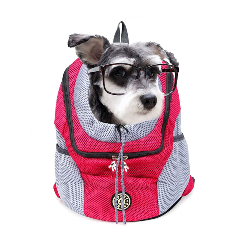 Mesh Pet Backpack Carrier — Double Shoulder Travel Bag for Dogs & Cats