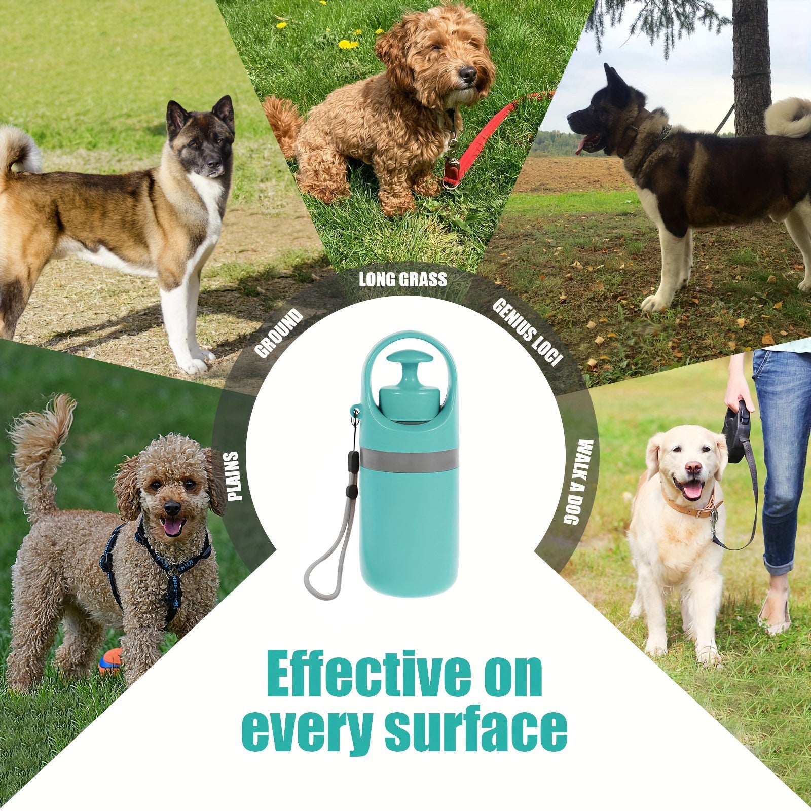 Portable Dog Waste Picker with Bag Dispenser — Six-Claw No-Touch Poop Scooper