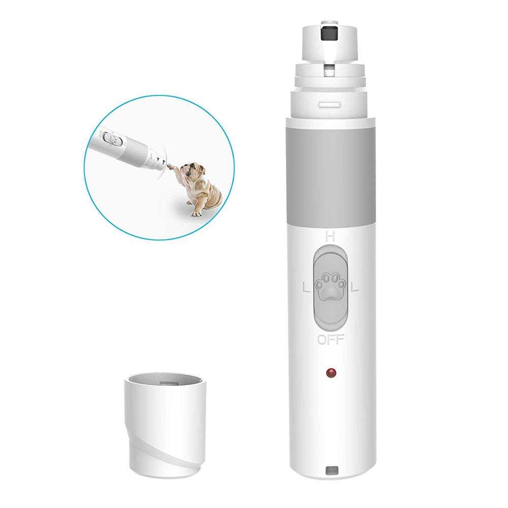 Electric Pet Nail Grinder — USB Rechargeable, 2 Speeds, 3 Ports, Low Noise, Dogs & Cats