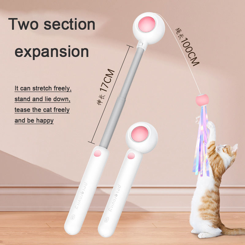Interactive Cat Wand Toy — Feather & Catnip Teaser with Optional Laser