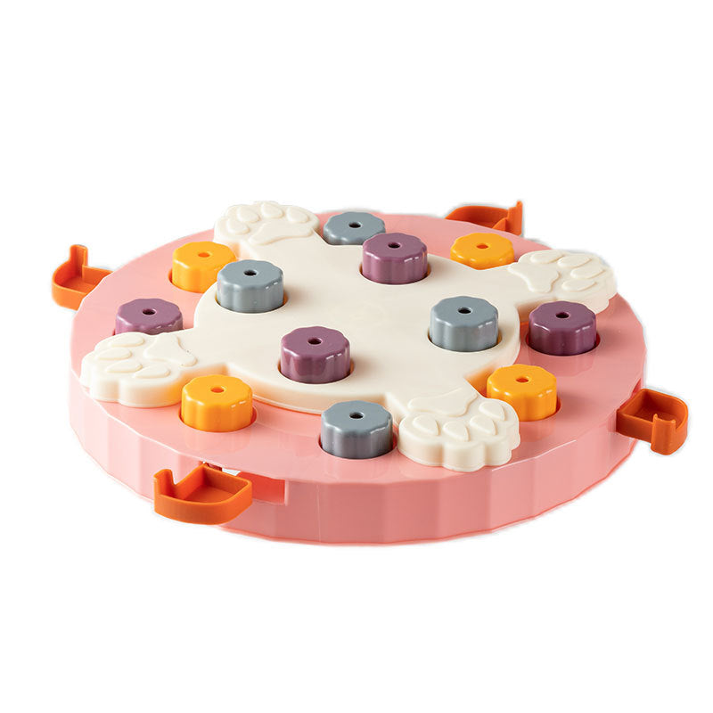 Slow Feeder Puzzle Bowl for Dogs & Cats – Anti-Gulp PP Bowl in Paw Print & Sakura Designs