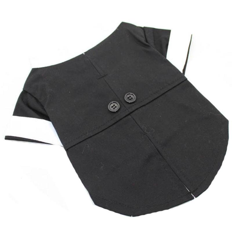 Dog Gentleman Tuxedo Suit with Bow Tie — Cotton, Black or White, XS–L-XL