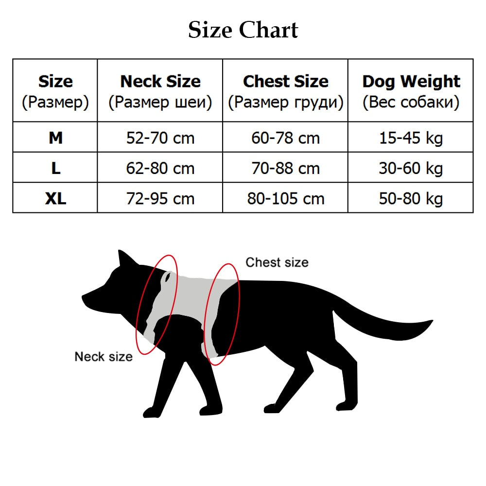 Tactical Dog Harness — 1000D Nylon, MOLLE System, 4 Colors, Sizes M–XL