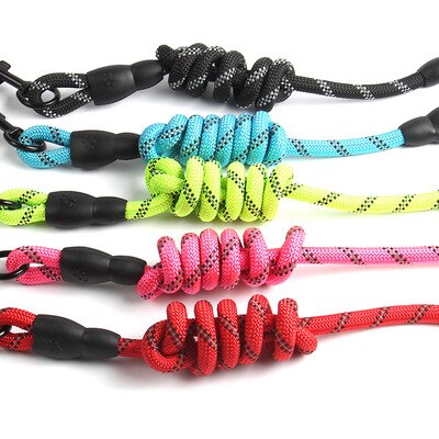 Reflective Nylon Dog Leash & Vest Harness Set — 4ft, 3 Widths, 5 Colors, Large Dogs