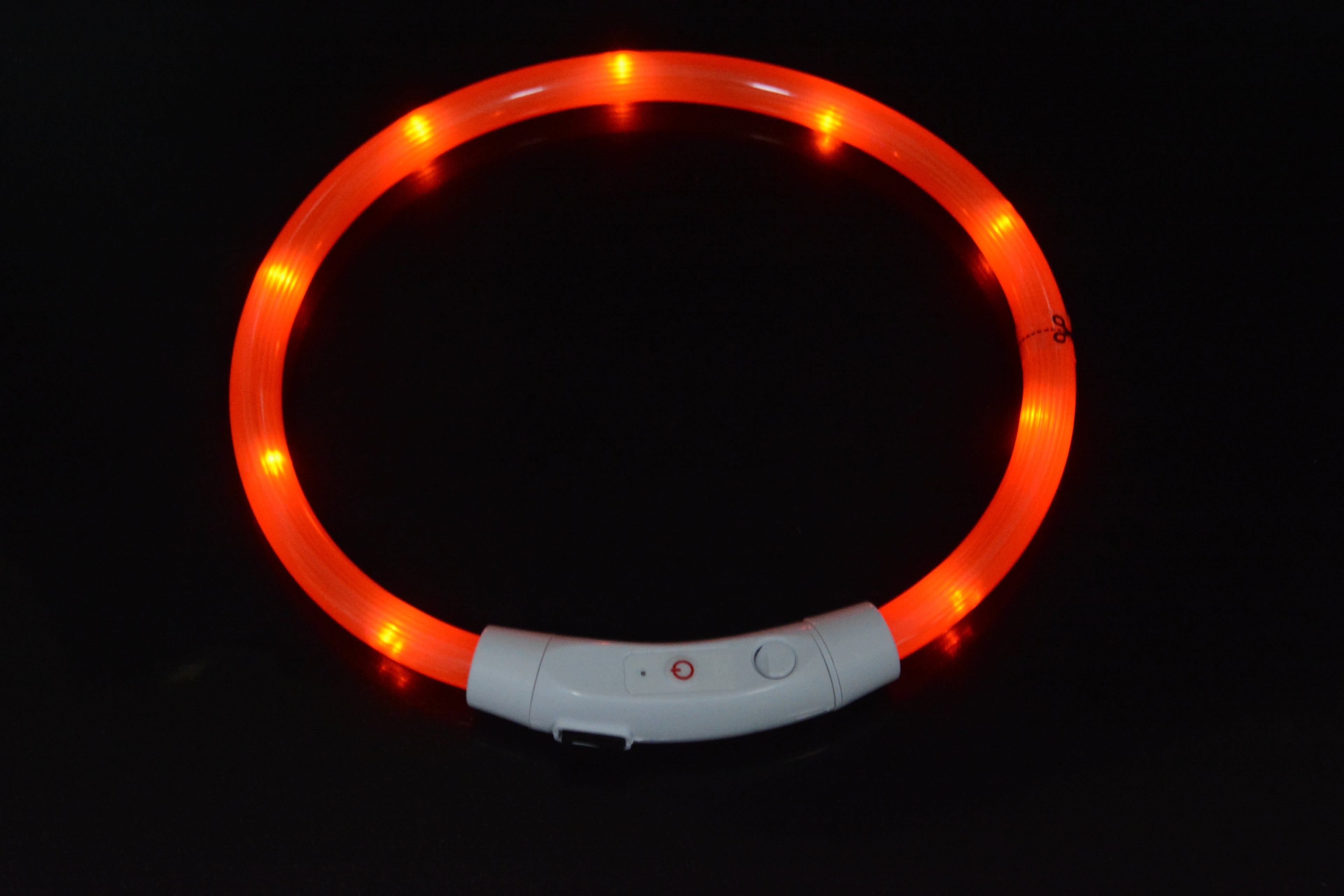 USB Rechargeable LED Dog Collar — Fiber Optic Glow, 3 Colors, S/M/L