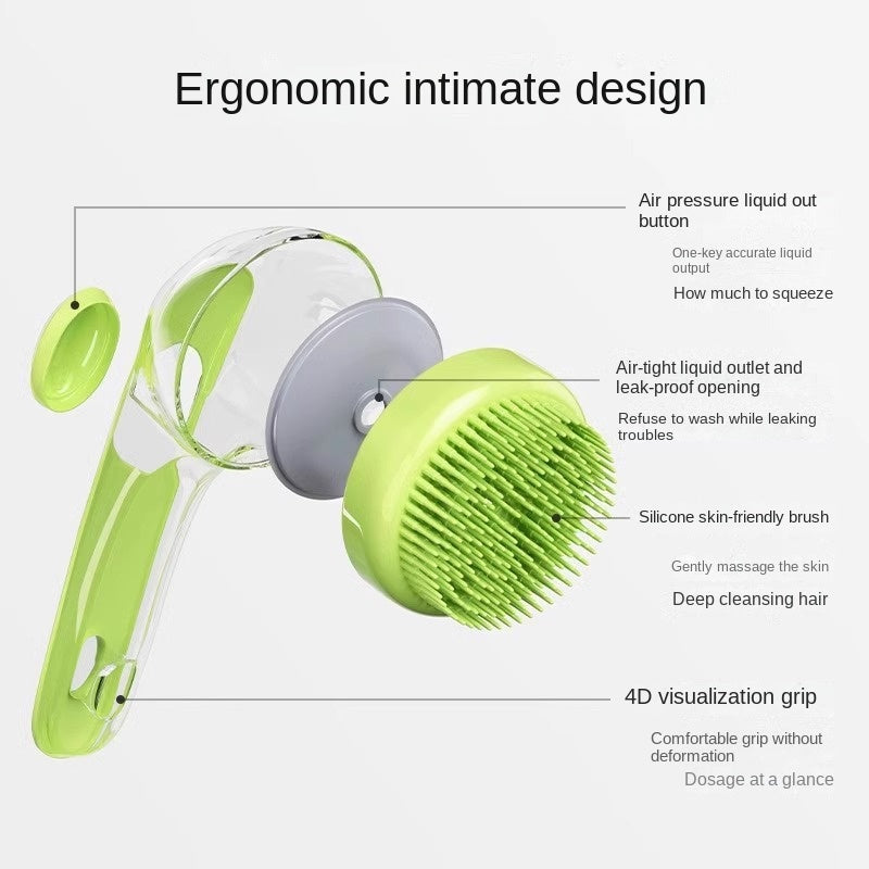 Silicone Pet Bath Brush — Massage & Shampoo Shower Tool for Dogs & Cats, 3 Colors