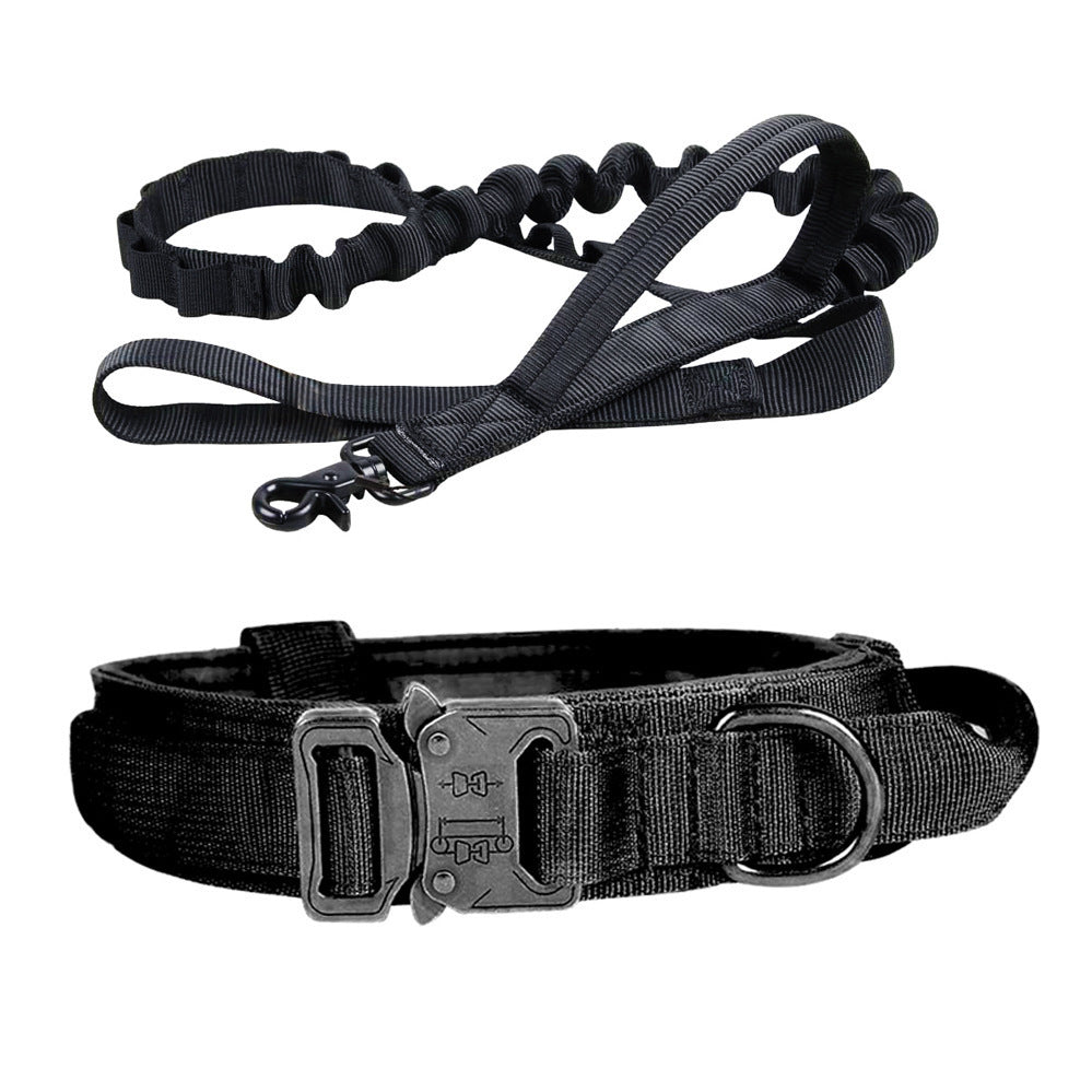 Tactical Dog Collar & Leash Set — Heavy-Duty Nylon, 8 Colors, Sizes M–XL