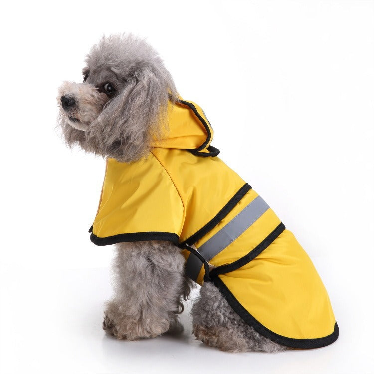 Reflective Dog Raincoat — Waterproof Polyester, 3 Colors, Sizes S–4XL