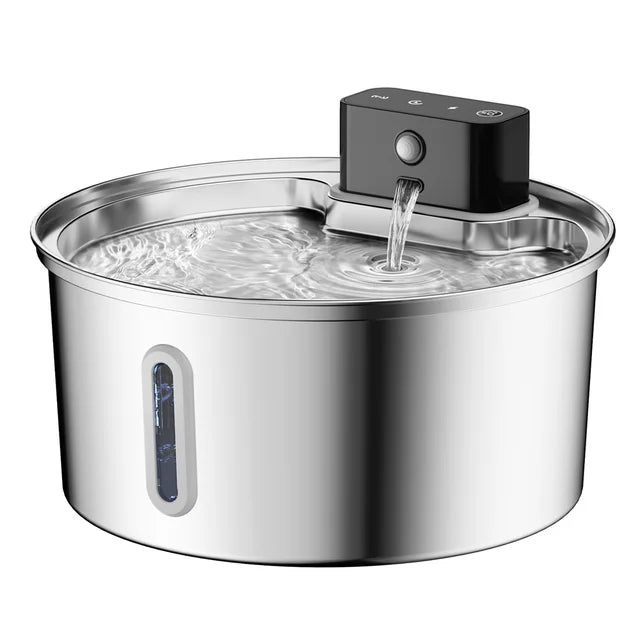 3.2L Wireless Smart Pet Water Fountain — 304 Stainless Steel, Motion Sensing