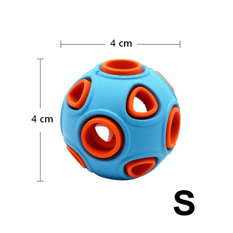 Interactive Rubber Treat Ball Dog Toy — Hollow, Glowing & Bells Variants, S or L