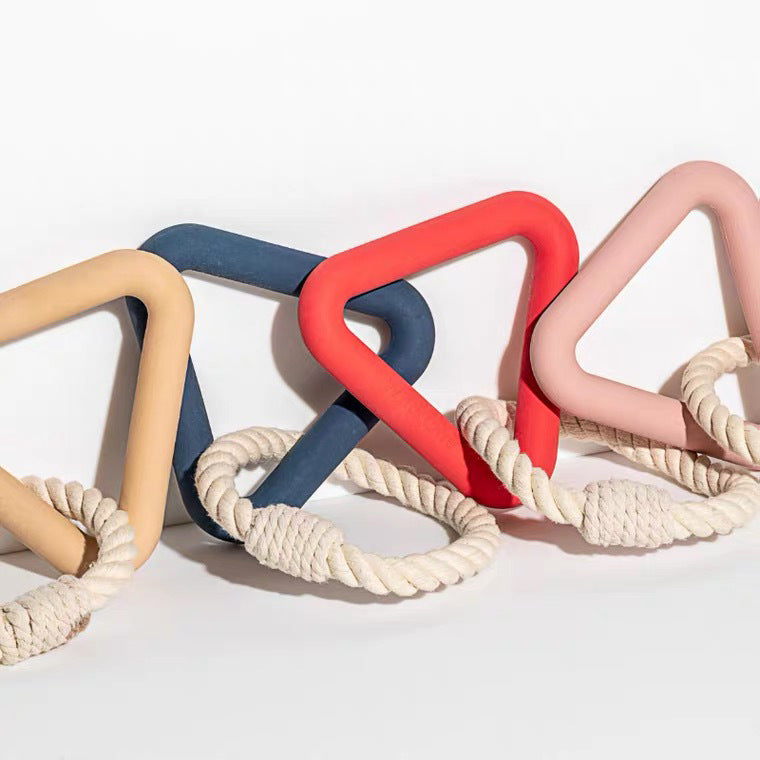 TPR Triangle Tug Toy — Chew, Pull & Interactive Play for Dogs, 3 Colors