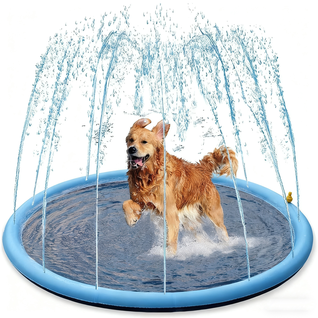 Pet Sprinkler Play Mat — Thickened PVC Water Splash Pad for Dogs