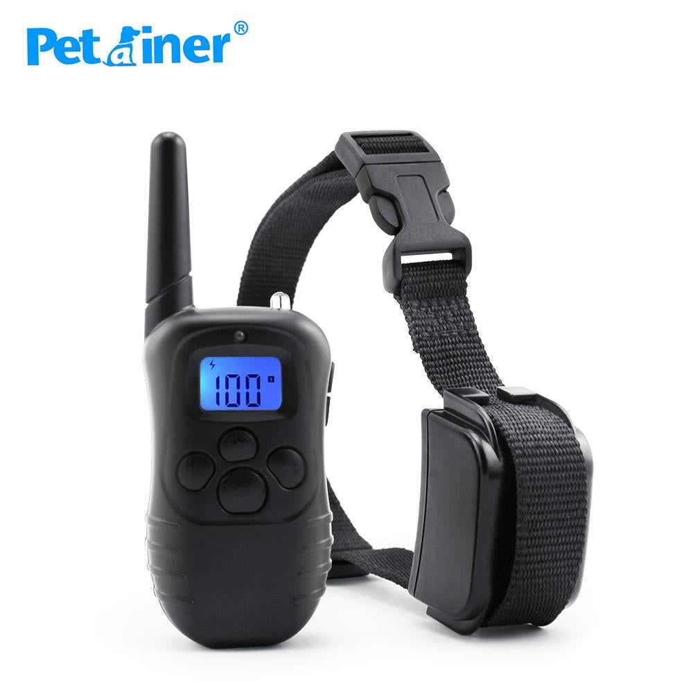 Petrainer 998DR-1 Remote Dog Training Collar — 330yd Range, 100 Levels, Rain-Resistant