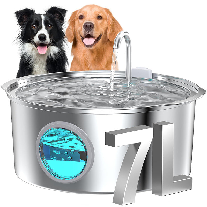 7L Stainless Steel Pet Water Fountain — Heated, Circulating, App-Connected, EU/US/UK/AU Plug