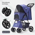 Foldable 4-Wheel Pet Stroller with Rain Cover — Up to 30 kg