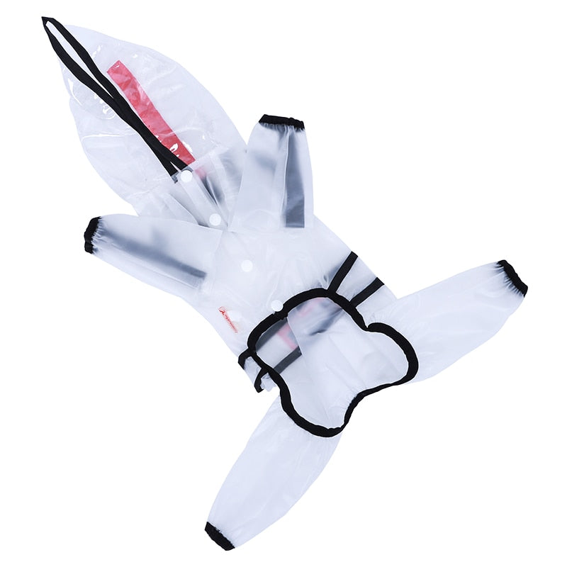 Transparent Dog Raincoat — Lightweight Waterproof Coat, White, Sizes M–7XL