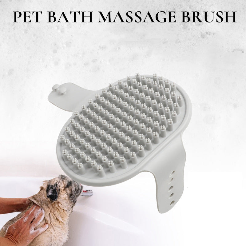 Silicone Pet Bath Gloves — Massage, Shampoo & Hair Removal, TPR, 3 Colors