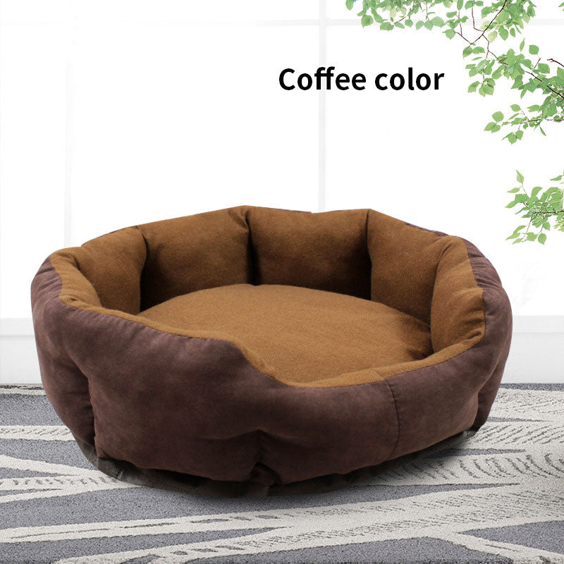 All-Season Pet Kennel Bed — Removable & Washable, 4 Sizes, Multiple Patterns