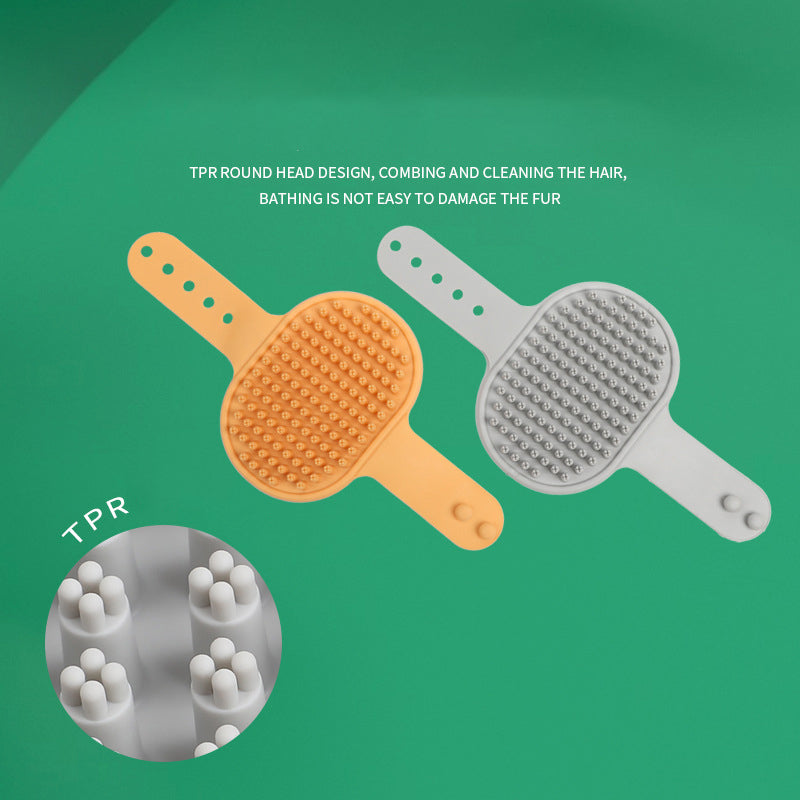 Silicone Pet Bath Gloves — Massage, Shampoo & Hair Removal, TPR, 3 Colors