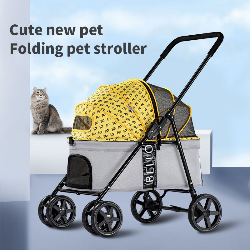 Lightweight Foldable Pet Stroller — Dog & Cat Walking Pram