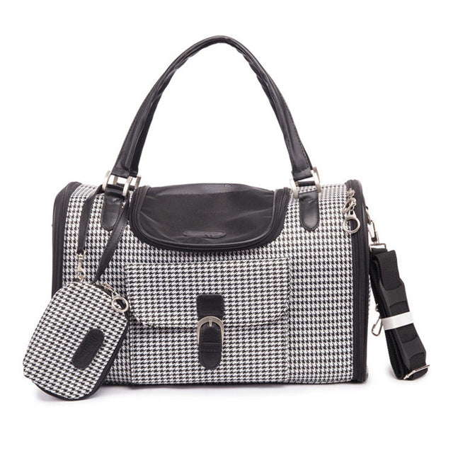 Crocodile PU Leather Pet Carrier Bag — Removable Pad, 3 Colors, S or M