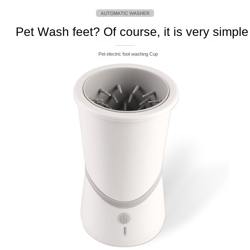 Automatic Pet Paw Washing Cup — Smart Cleaning Cup for Dogs & Cats, White