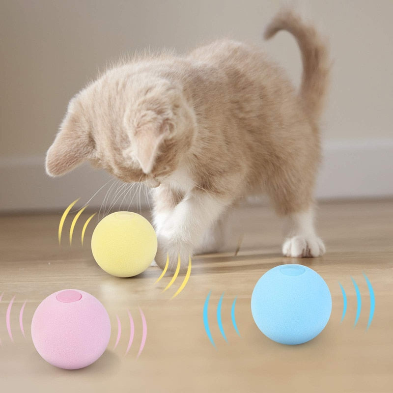 Interactive Catnip Sound Ball — Touch-Triggered Animal Sounds, EVA or Wool, 3 Colors