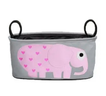 Animal Character Pet Stroller Organizer Bag — Cute Storage Pouch for Pet Prams