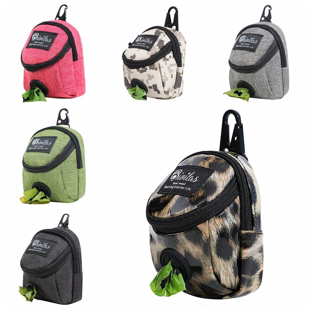 Dog Treat Pouch & Poop Bag Dispenser — Waterproof Oxford, 6 Colors, Clip-On