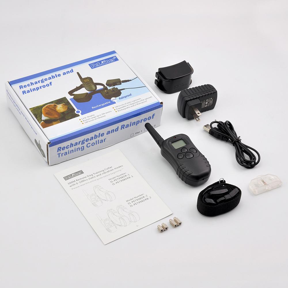 Petrainer 998DR-1 Remote Dog Training Collar — 330yd Range, 100 Levels, Rain-Resistant