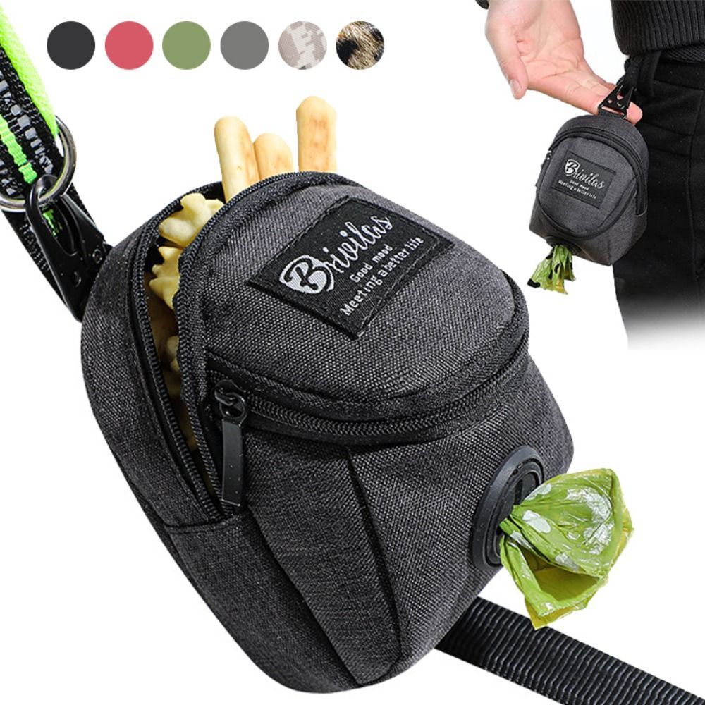 Dog Treat Pouch & Poop Bag Dispenser — Waterproof Oxford, 6 Colors, Clip-On