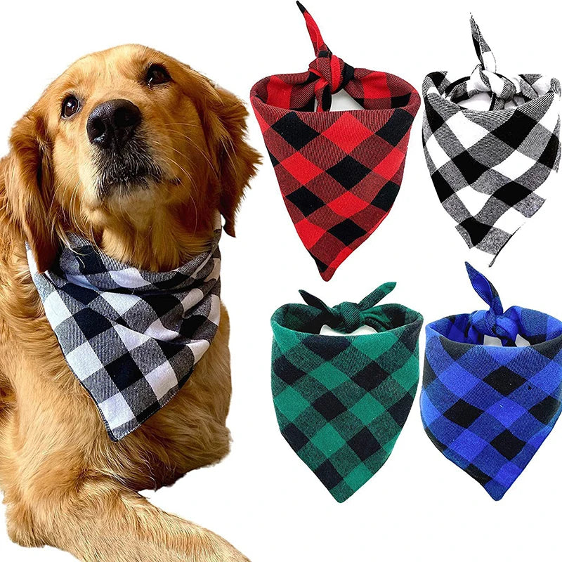 Dog Bandana Scarf — Cotton & Polyester, 6 Colors, Sizes S/M/L