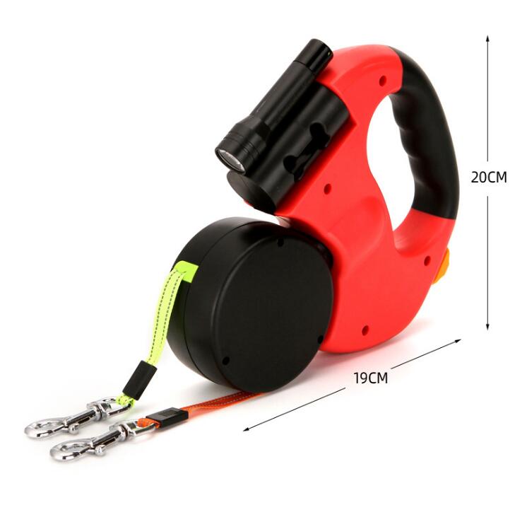 Retractable Dual Dog Leash — Zero-Tangle Nylon, 3M, 3 Colors