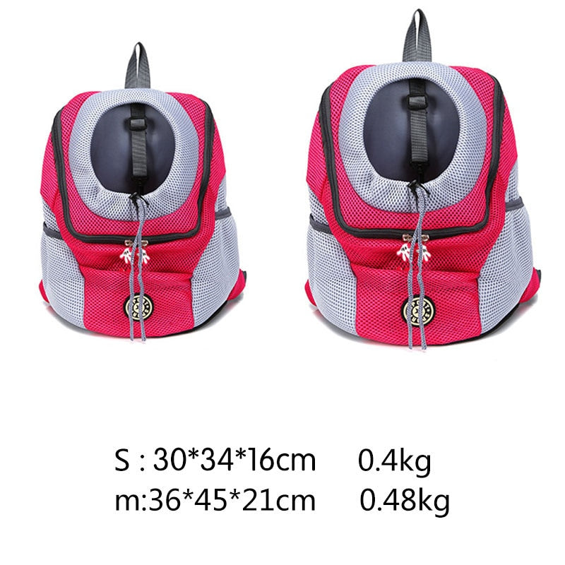 Mesh Pet Backpack Carrier — Double Shoulder Travel Bag for Dogs & Cats