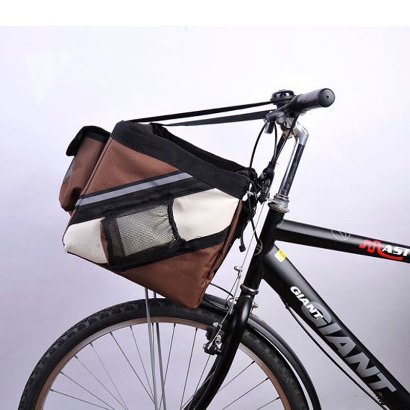 Pet Bicycle Carrier Bag — Waterproof Oxford Basket for Dogs & Cats, 3 Colors