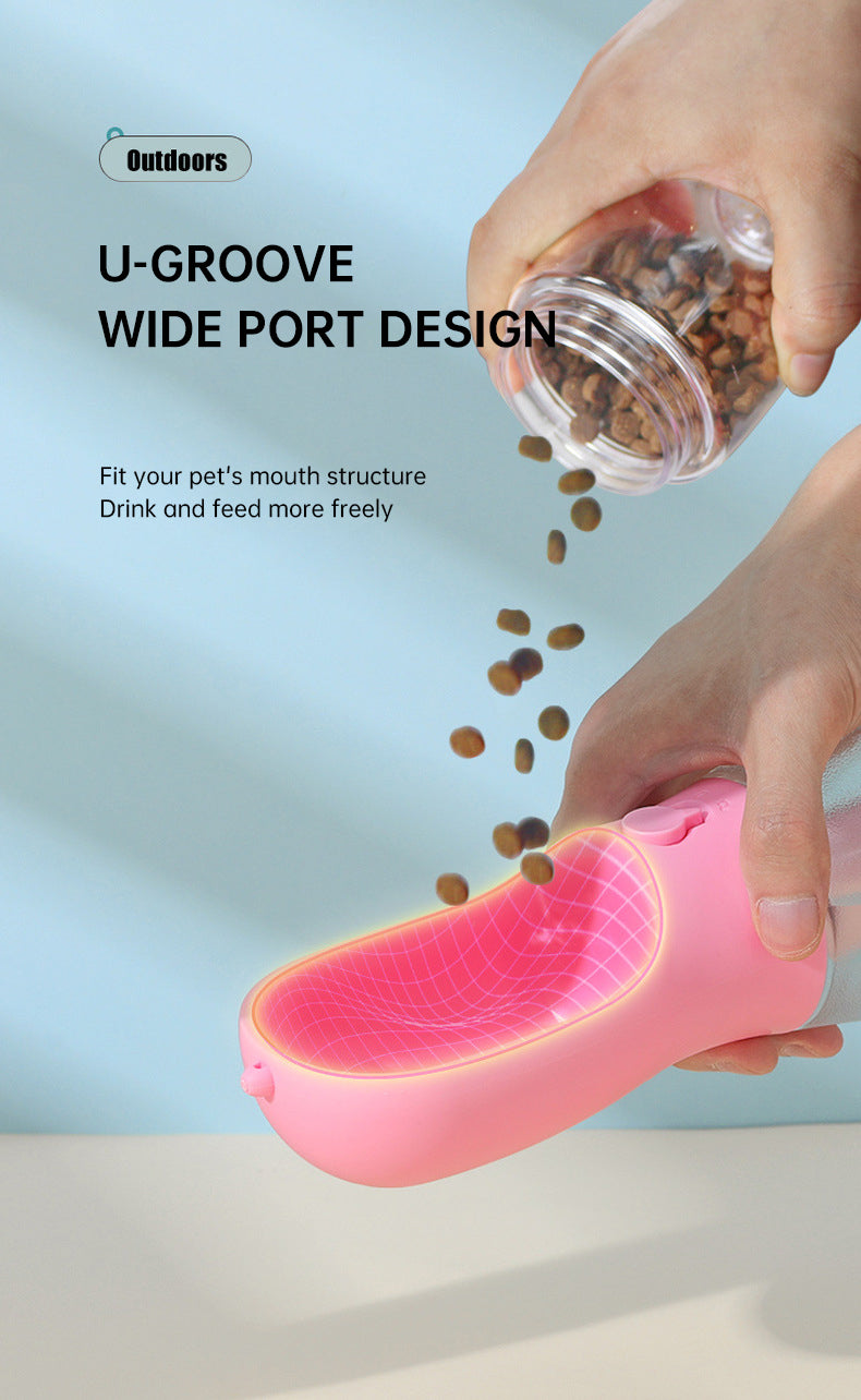 3-in-1 Portable Pet Water Bottle — Water, Food & Poop Bags in One