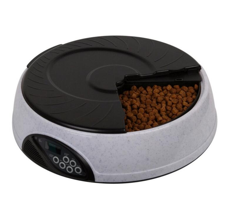 6-Meal Timed Pet Feeder — Voice Recording, 330ml Per Tray, 5 Colors
