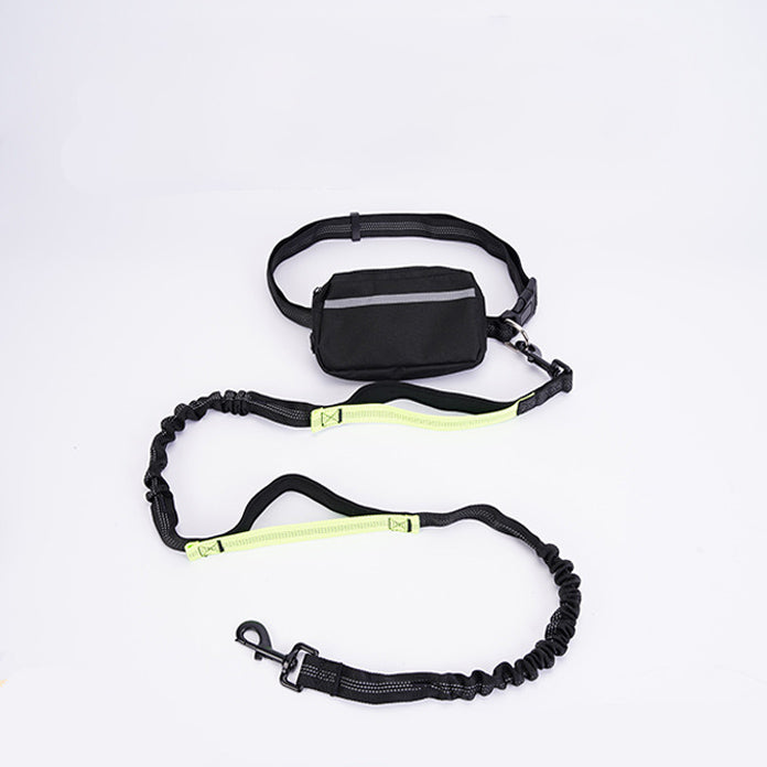 Hands-Free Running Dog Leash — Reflective Nylon Waist Belt, 4 Colors
