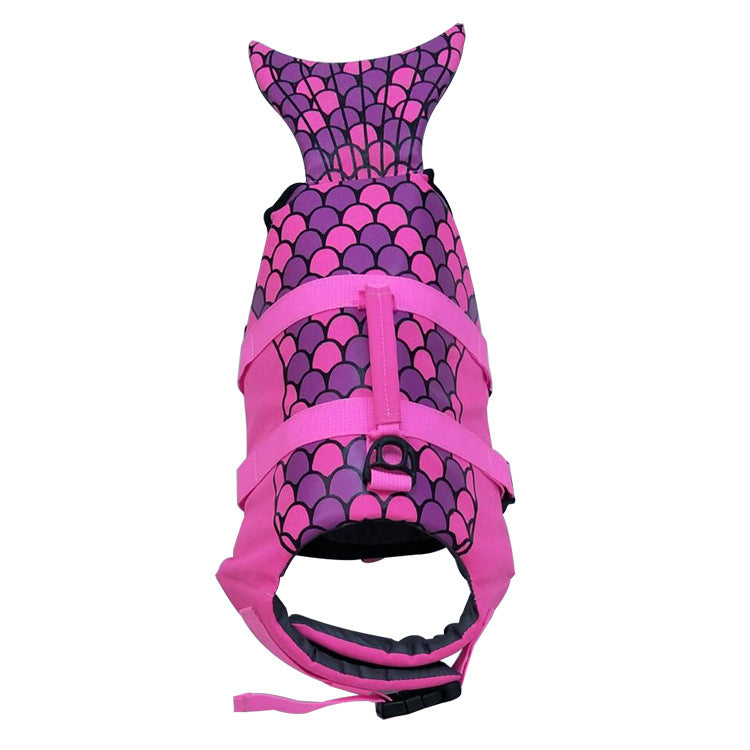 Dog Life Jacket Swimsuit — Shark & Mermaid Styles, Polyester Safety Vest, Sizes XS–XL