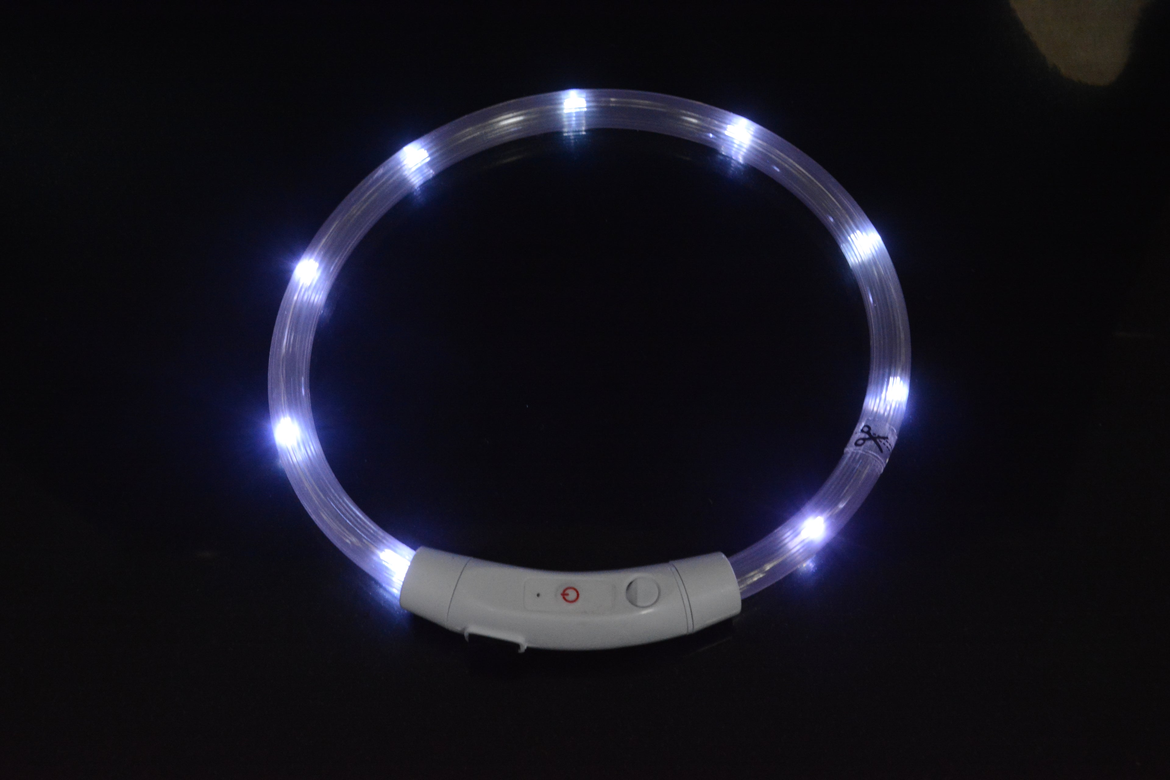 USB Rechargeable LED Dog Collar — Fiber Optic Glow, 3 Colors, S/M/L